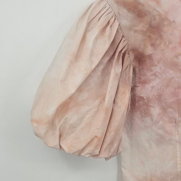 A.L.C. Jess Tie-Dye Puff-Sleeve Mini Dress Size 4 Pink - Picture 9 of 12